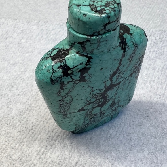 Antique Turquoise snuff bottle. Beautiful color photos don’t capture! - Picture 4 of 9